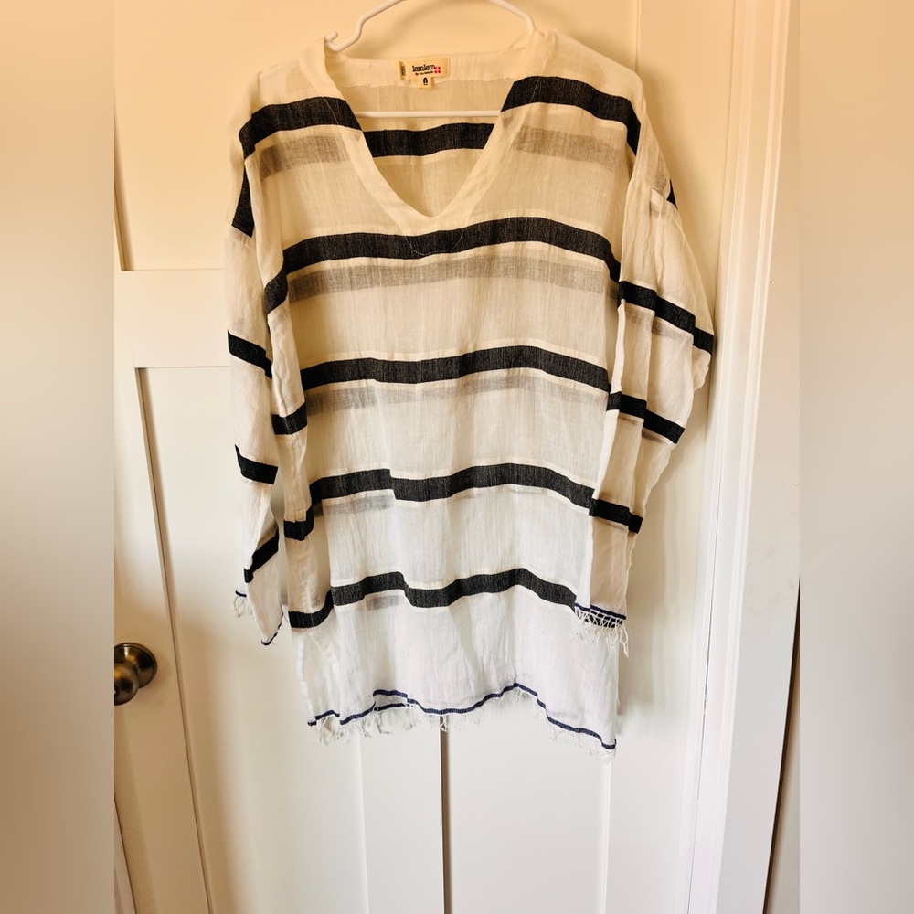 Lelem Striped Black and White Coverup - ONE SIZE FITS ALL